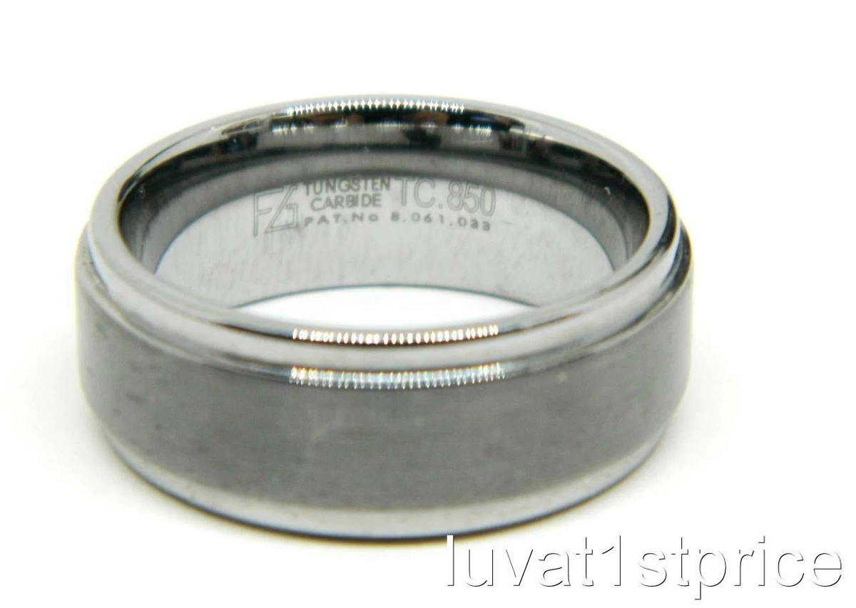 FREDERICK GOLDMAN TC.850 Tungsten Carbide 9mm Striped Wedding Band
