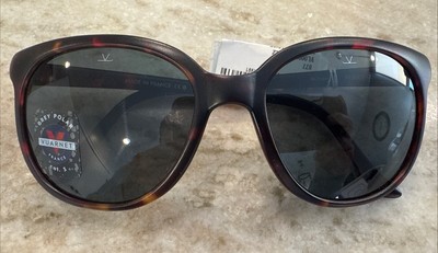 Vuarnet Legend Originals 55mm Round Polarized Sunglasses Matte Tortoise VL0002