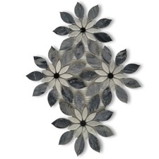 Azulejo de mosaico pulido K9H0XP Bardiglio gris mármol flor silvestre chorro de agua
