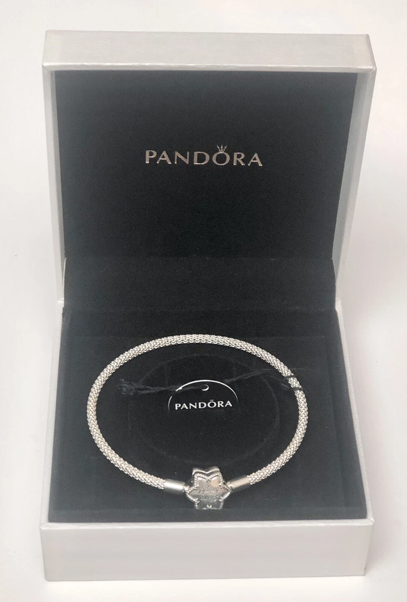 Pandora Shine Bright Snowflake Bracelet Mesh Bangle New Authentic