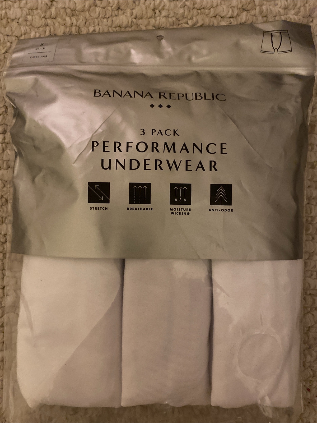 *NWT 3 Mens Banana Republic PERFORMANCE Boxer Underwear* Xlarge