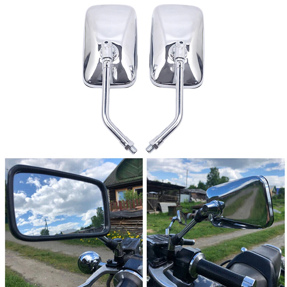 1 juego de espejos retrovisores laterales rectangulares para moto (izquierdo y derecho) para Suzuki Foto 2 de 4