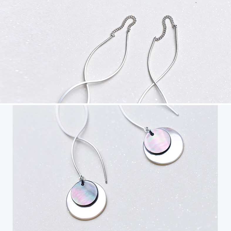 Damen Ohrringe Aus 925 Sterling Silber - Wellen Design Als Durchzieher - Elegante Ohrhänger Für Jeden Anlass