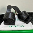 BOTTEGA VENETA LIDO QUILTED EMBOSSED LAGOON NAPPA LEATHER HEELED SANDALS SZ 38.5 — photo 2