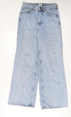 BDG Damen Jeans blau Baumwolle weites Bein Größe 26 in L30 im Regular Zip - bestickt