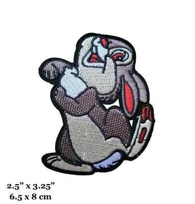 Thumper Rabbit Cartoon Character Bambi Movie Embroidered Iron On Patch