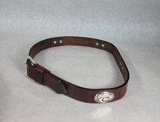Enmon KSU Concho Kansas State University Wildcats Leather Belt Brown Size 30 GUC
