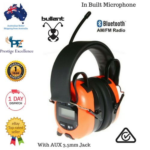 AM FM Radio Bluetooth Headset Headphones Safety Ear Muffs Work iPhone ...