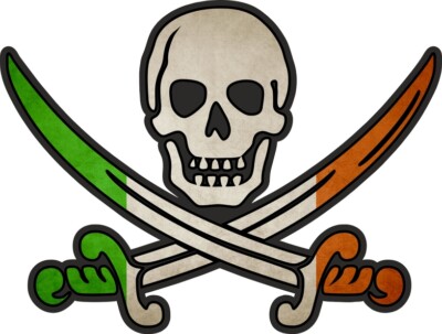Sticker decal flag jack rackham pirate IRL ireland irish ...