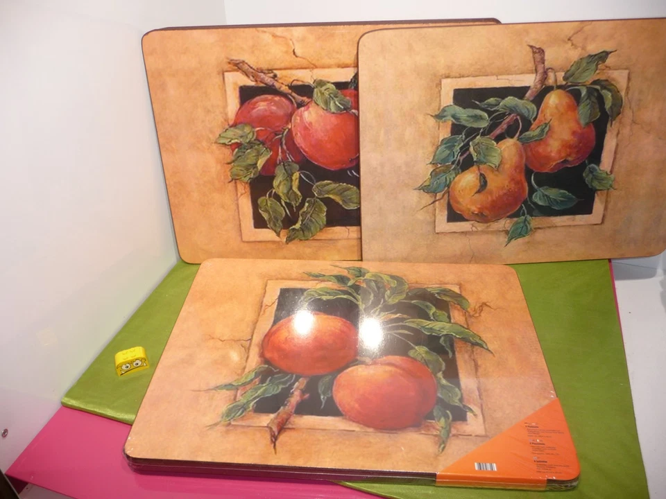 8 x Kork Tischset Platzset 40x30cm Rechteck Platzmatte Obst (4xneu) - Bild 3 von 4