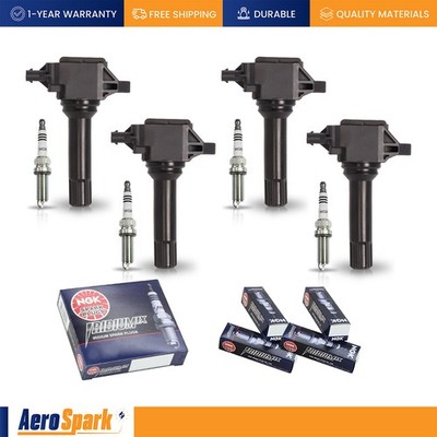 4 Ignition Coils & 4 NGK Iridium Spark Plugs for Subaru Forester 2014-2016 2.5L