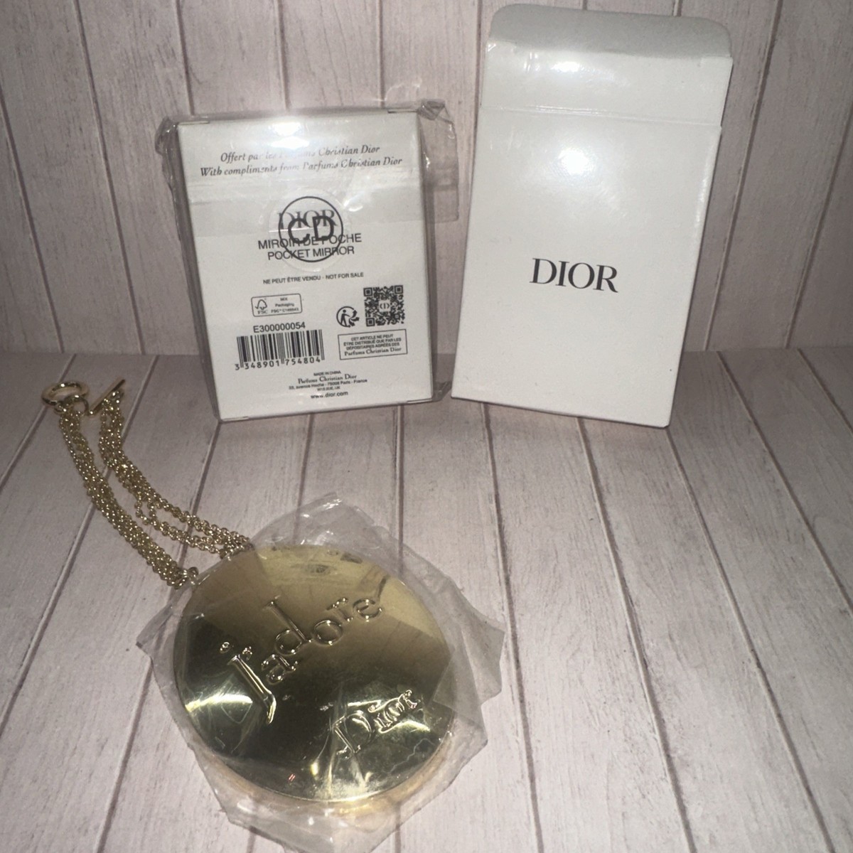Dior Jadore Vip Gift Gold Pocket Mirror Locket with Hold Chain