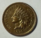 1870 Indian Head Cent Very Nice AU Superb Strike ~ Semi-Key Date ~ Sharp Details
