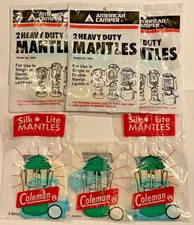 11 Vtg Mantles! Coleman Silk Lite American Camper Model 1944 Propane Gas Lantern