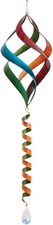 Rainbow Enameled Kinetic Wind Spinner, Outdoor Yard Decor, 28"