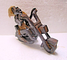 Indyjskie rękodzieło / rzeźba "Motocykl z bocznym wózkiem", długość ok. 24 cm
