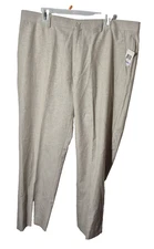 Alfani Pants Mens 40x29 (T38x30) Beige Slim Fit Linen Blend Dress Trousers NEW