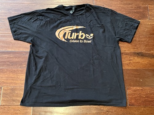 TURBO Black Orange Mens 2XL Driven To Bowl Pumpkin Halloween Bowling T Shirt