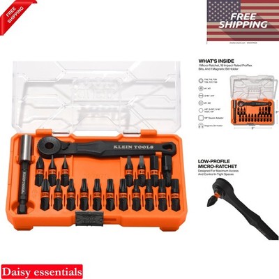 20-Piece Impact Driver Bit Set with Micro-Ratchet and Magnetic Holder Mini Case