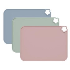 3 Pack Silicone Placemat For Kid Stain-Proof Non-Slip Reusable Toddler Mat