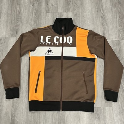 Vintage Le Coq Sportif Track Jacket Men's Size Small Brown Orange