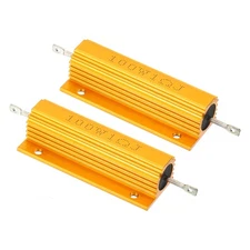 100W 1 Ohm Aluminum Shell Resistor, Wirewound Resistors Housing Resistor 2PCS