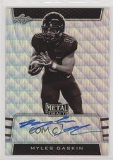 2019 Leaf Metal Draft Sepia Variation Silver Wave Myles Gaskin #SV-MG3 Auto s3g