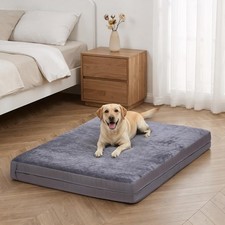XL Waterproof Large Dog Bed, Outdoor Bed 41"W x 27"L x 3.5"H, Dark Grey