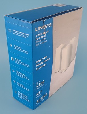 Linksys Velop WHW0103 WiFi 5 AC1300 3-pack Dual-Band Whole Home Mesh System Boxd
