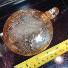 Jeannette Glass Iridescent Marigold Louisa Florigold Handled Candy Dish