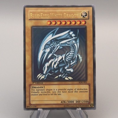 YuGiOh Blue-Eyes White Dragon SDK-001 1st Edition Ultra NM-EX Asian English u741