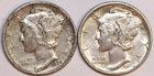 (2) Mercury Dimes - 1936P(Extra Fine) 1943P(Extra Fine) - #2808AT FREE SHIPPING