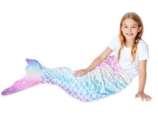 Rediar Mermaid Tail Blanket for Girls Soft Flannel Kids, Stars