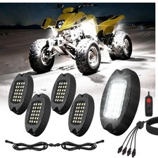 "LED Rock Lights Kit for ATV, SUV, UTV, Trucks Waterproof 6500K Underglow"