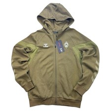 Felpa con cappuccio Werder Brema Zip taglia S giacca con cappuccio bombo verde oliva nuova