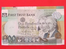 IRELAND ( 1998 RARE SCARCE SPECIMEN EXTRA PAPER NO SERIAL ) 100 POUNDS BANKNOTE