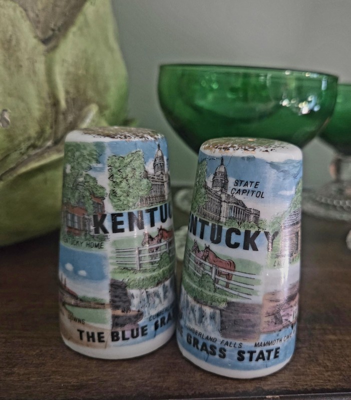 Ceramic Kentucky Souvenir Salt & Pepper Shakers Set of 2 Multicolor Novelty