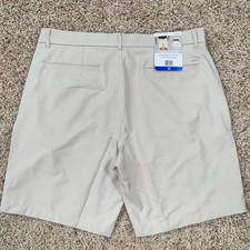 Greg Norman Men's Flex Waistband Performance Stretch Shorts Khaki, Size 36 New