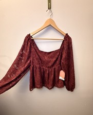 Whimsigoth Flowy Sleeve Top Size XL Babydoll Y2K