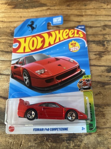 Hot Wheels 1/64 Ferrari F40 Competizione Mainline 2025 - Modèle Jaune #4/5 - Neuf