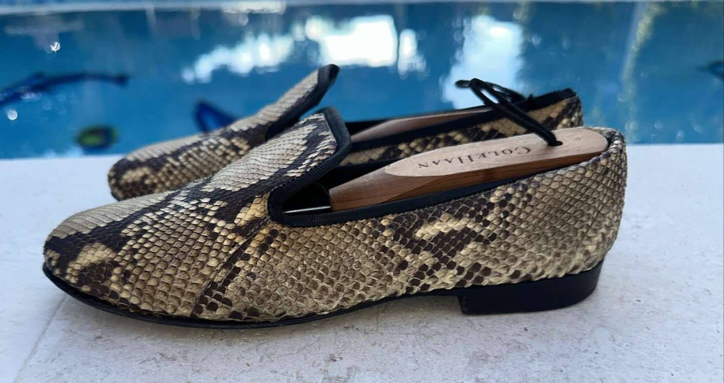 CELINE MULTI COLOR PYTHON LEATHER FLATS Sz 36 MAD… - image 1