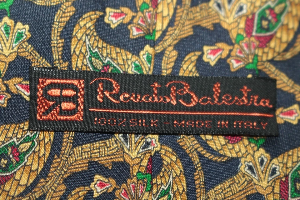 Gravata de seda RENATO BALESTRA feita na Itália F82464 - Imagem 4 de 4
