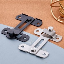 Black & Silver Sliding Barn Door Latch Hook & Eye Bolt Gate/Window Cabinet Lock