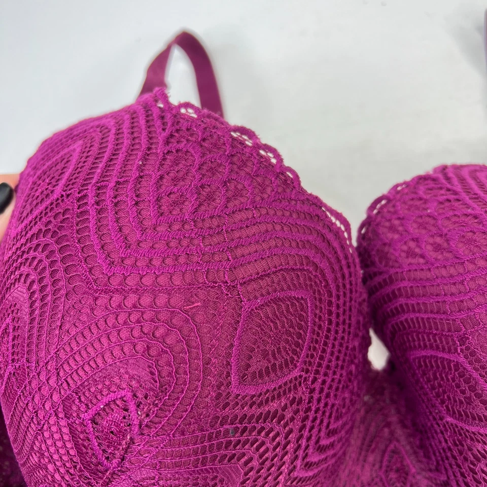 XOXO 蕾丝轻薄衬里钢圈文胸紫色 38DD — 第 4/4 张图片