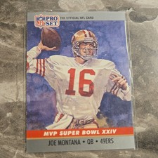 1990 Pro Set Super Bowl MVP Collectibles Joe Montana #24 