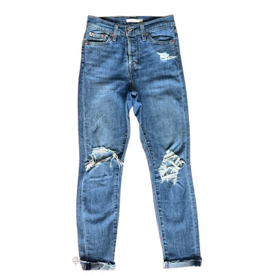 Levi's Skinny Jeans Damen Blau Größe W25 XS Wedgie Stretch High Rise Distressed.