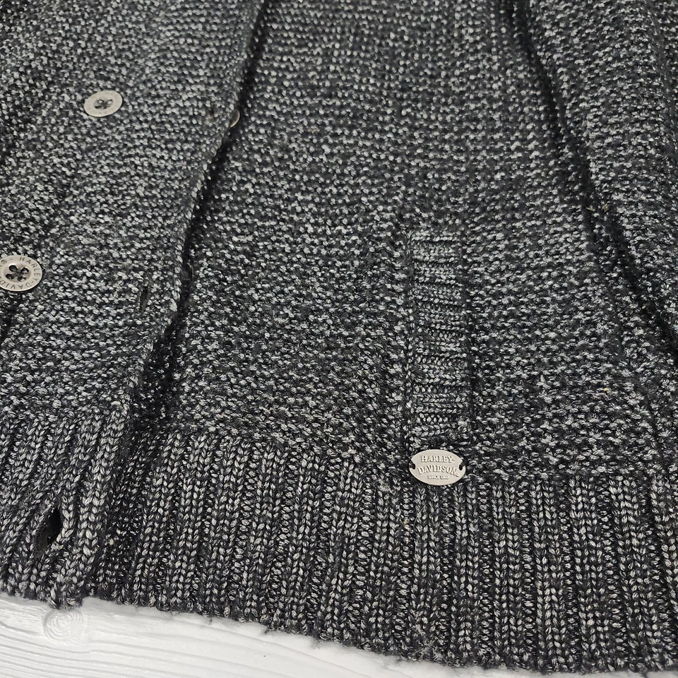 Suéter Harley Davidson Negro Tejido Manga Larga Cremallera Botones Mujer Talla 2XL  Foto 4 de 4