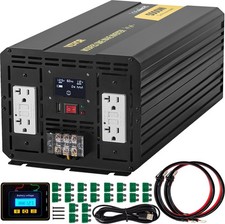 5000W 12V DC to 110V AC Modified Sine Inverter LCD Screen Remote Control GFCI