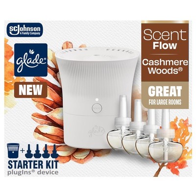 Glade Scent Flow Plugins Air Freshener Cashmere Woods 1 Device 4 Refills 2.61