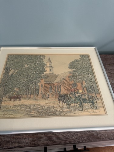 MARTIN BARRY Limited Edition S/N Lithograph Benton Parish Church Williamsburg - Picture 9 of 13
